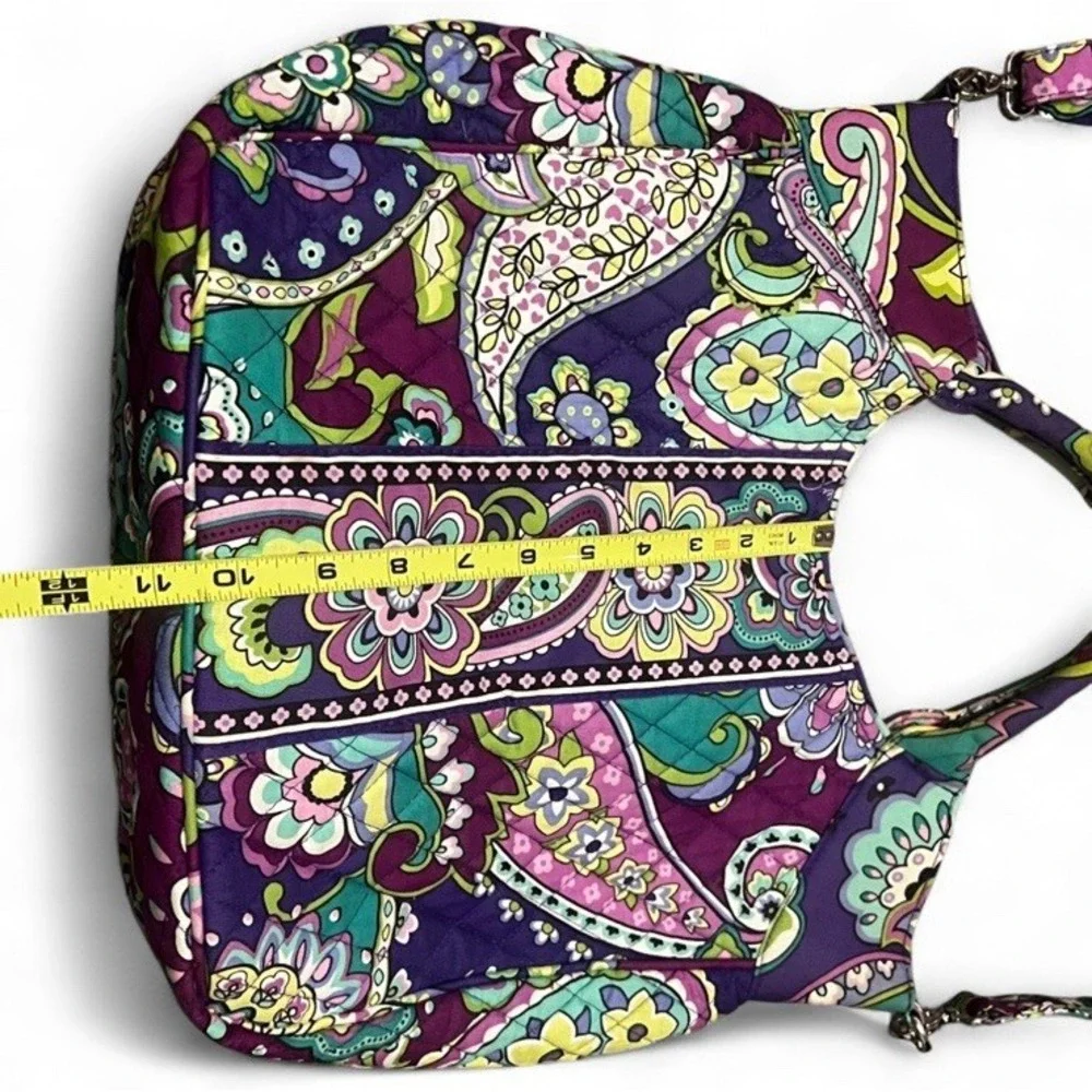 Vera Bradley Plum Crazy Tote Bag With Removable Strap‎ Crossbody